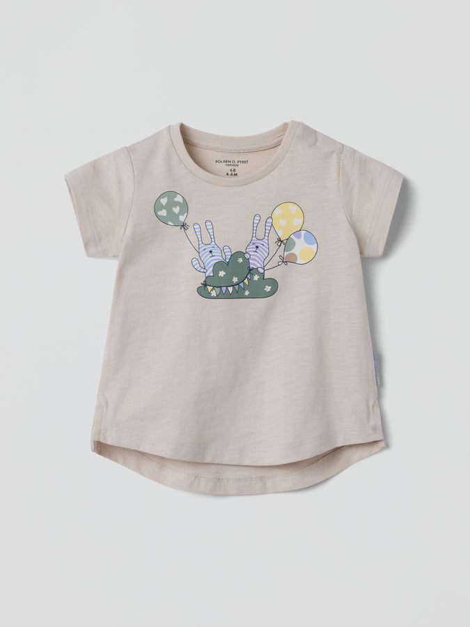 Bunny Print Baby T-Shirt from Polarn O. Pyret kidswear. Ethically produced kids clothing.