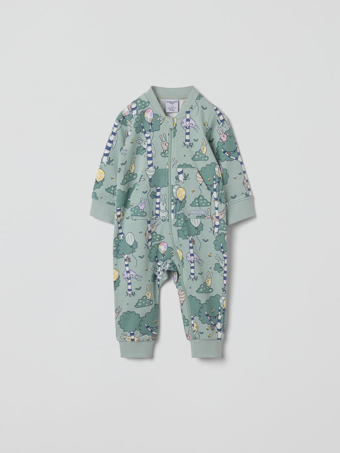 Bee Print  Romper from the Polarn O. Pyret baby collection. Ethically produced kids clothing.