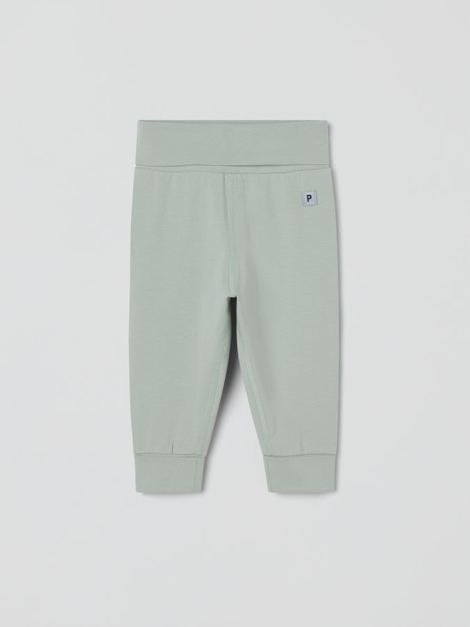 Soft Green Baby Leggings from Polarn O. Pyret kidswear. Clothes made using sustainably sourced materials.