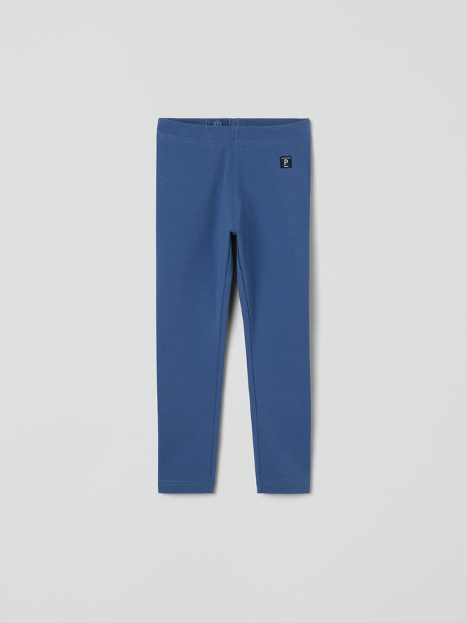 Blue Organic Kids Leggings from the Polarn O. Pyret baby collection. Nordic kids clothes made from sustainable sources.