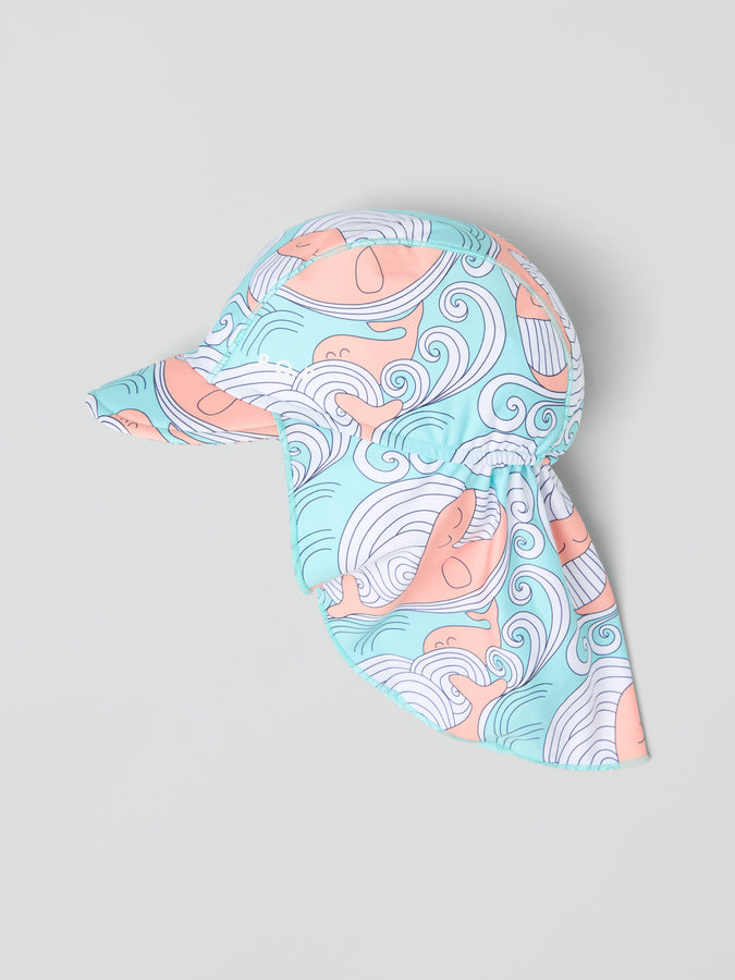 Floral UV Legionnaires Kids Hat from the Polarn O. Pyret baby collection. Nordic kids clothes made from sustainable sources.