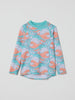 Whale Print UV Kids Swim Top from the Polarn O. Pyret baby collection. Nordic kids clothes made from sustainable sources.