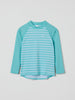 Turquoise UV Kids Swim Top from the Polarn O. Pyret baby collection. Nordic kids clothes made from sustainable sources.