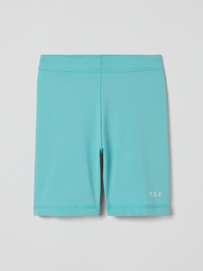 Turquoise Kids Swim Shorts from the Polarn O. Pyret baby collection. Nordic kids clothes made from sustainable sources.