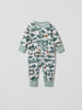 Fish Print Baby Sleepsuit from Polarn O. Pyret kidswear. Clothes made using sustainably sourced materials.