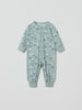 Floral Print Baby Sleepsuit from the Polarn O. Pyret baby collection. Nordic kids clothes made from sustainable sources.