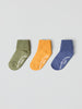 Three Pack Antislip Kids Socks from the Polarn O. Pyret baby collection. Clothes made using sustainably sourced materials.