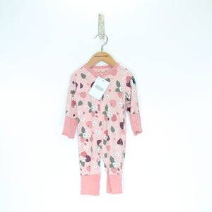 Strawberry Print Kids Sleepsuit 0-2m / 50/56