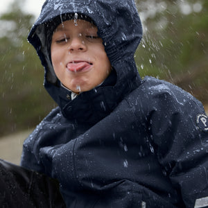 Navy Waterproof Kids School Coat