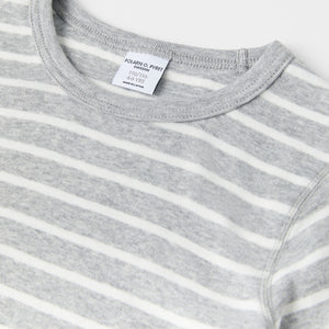 PO.P Stripe Kids Top Grey Unisex 2-12y