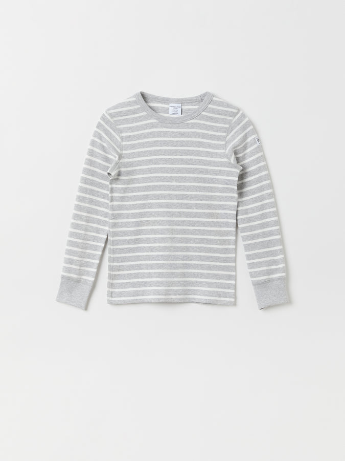 PO.P Stripe Kids Top Grey Unisex 2-12y