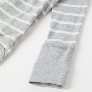 Newborn Unisex Grey Striped Babygrow