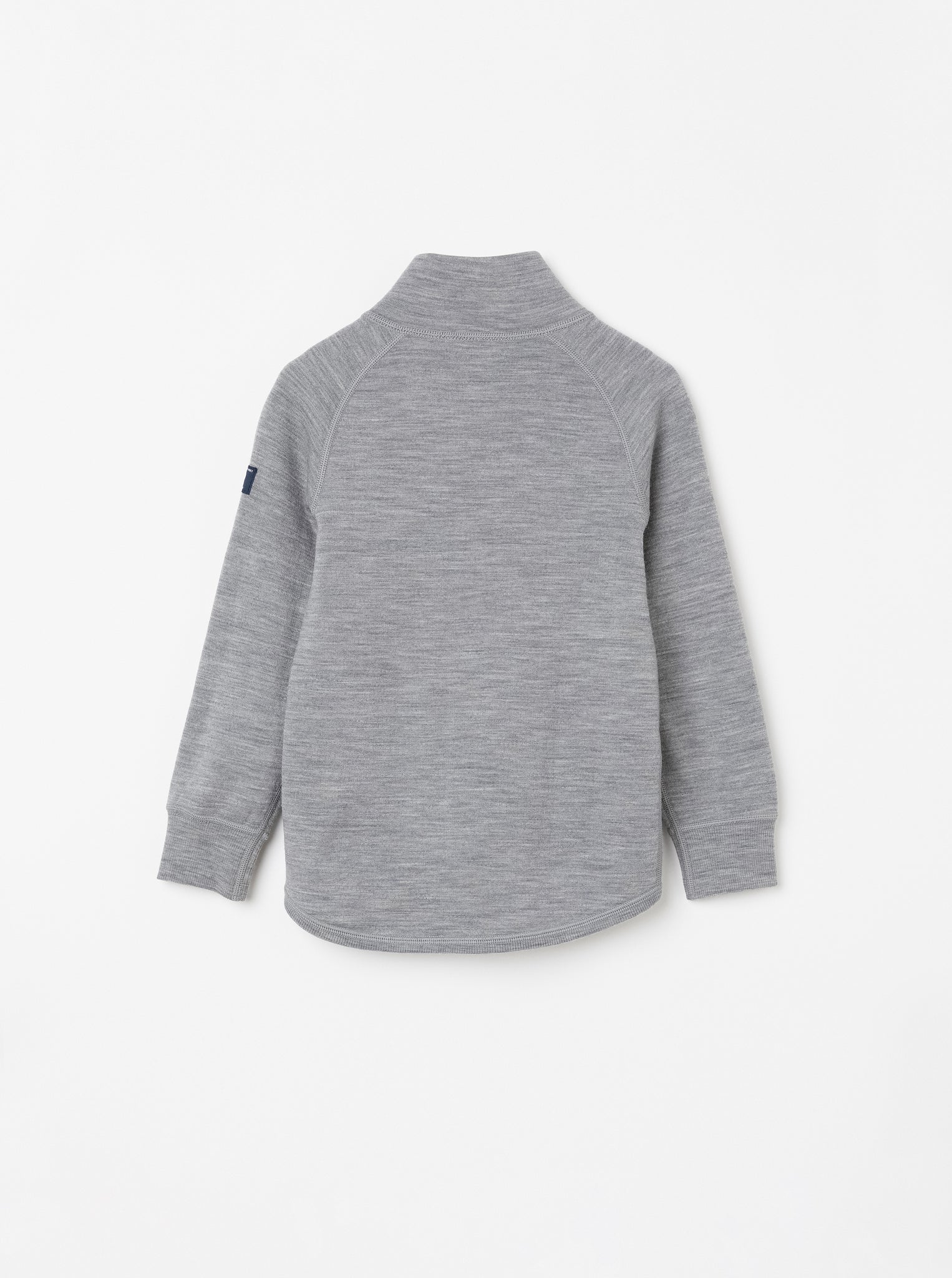 Terry Wool Grey Kids Thermal Zip Top from the Polarn O. Pyret outerwear collection. Ethically produced kids outerwear.