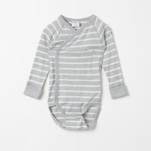 Newborn Unisex Grey Striped Babygrow