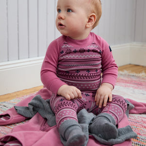 Fairisle Merino Wool Babygrow