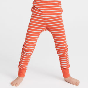 Orange and 2024 white striped leggings