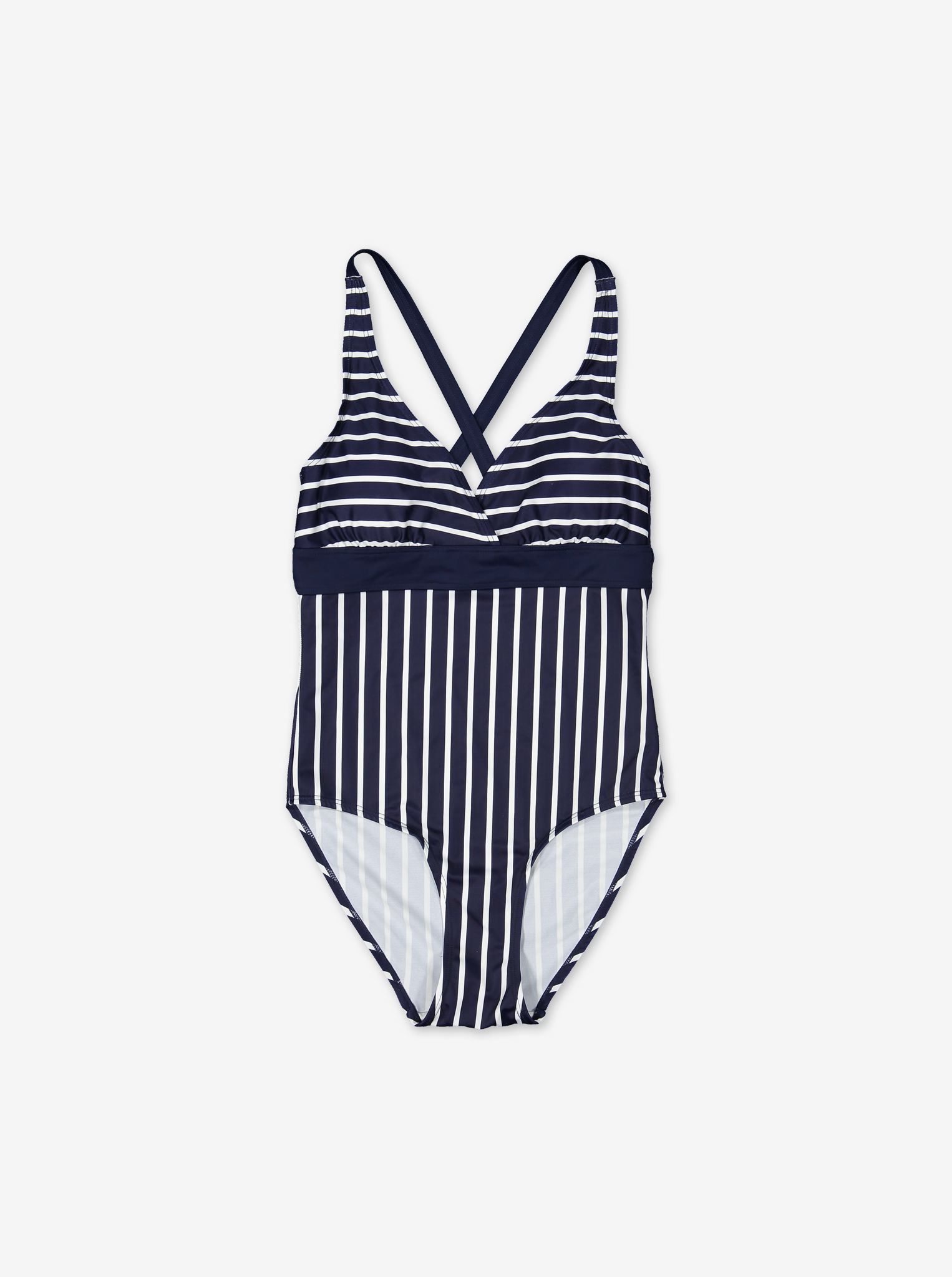 Striped Adult SwimsuitNavyAdultS -L