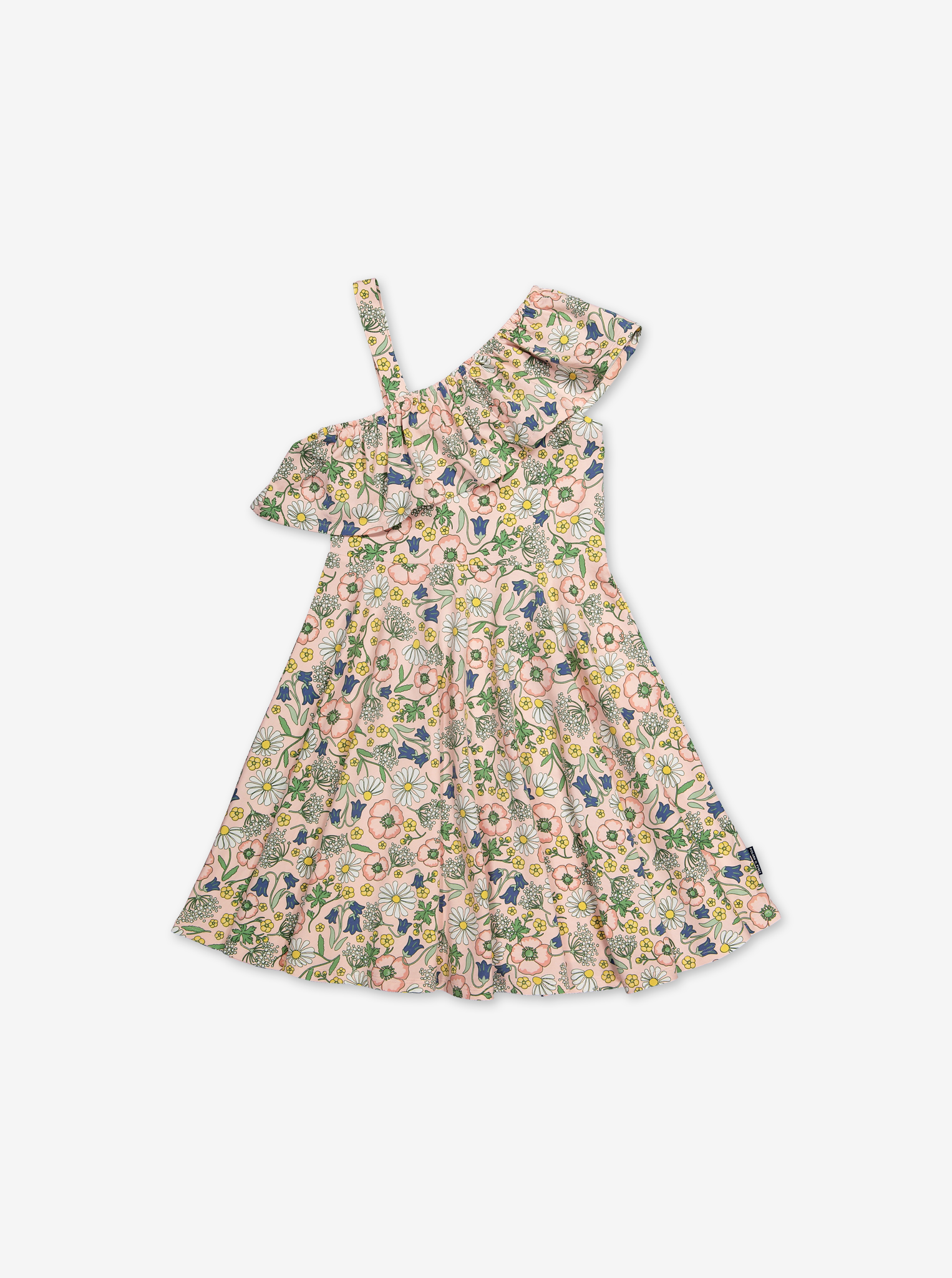 Scandi Floral Kids Dress-Girl-6-12y-Pink