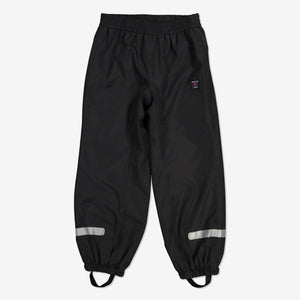 Waterproof Pull On Kids Shell Trousers-2-12y-Black-Boy