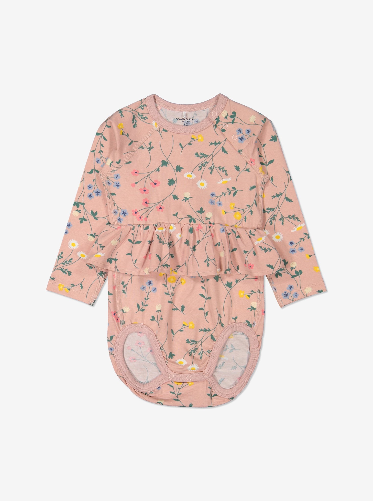 Girl Purple GOTS Organif Floral Babygrow