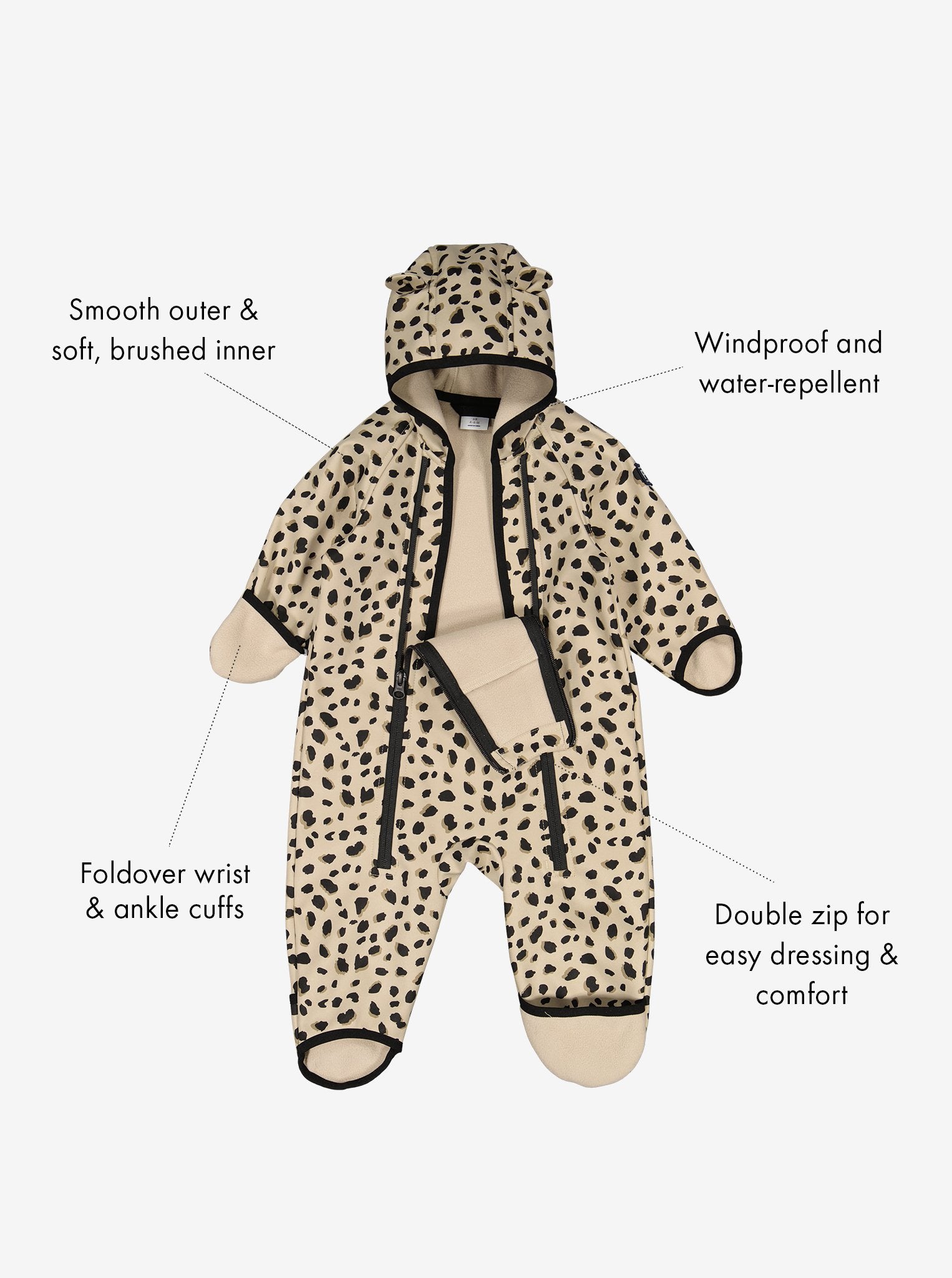 Leopard print shop baby snowsuit