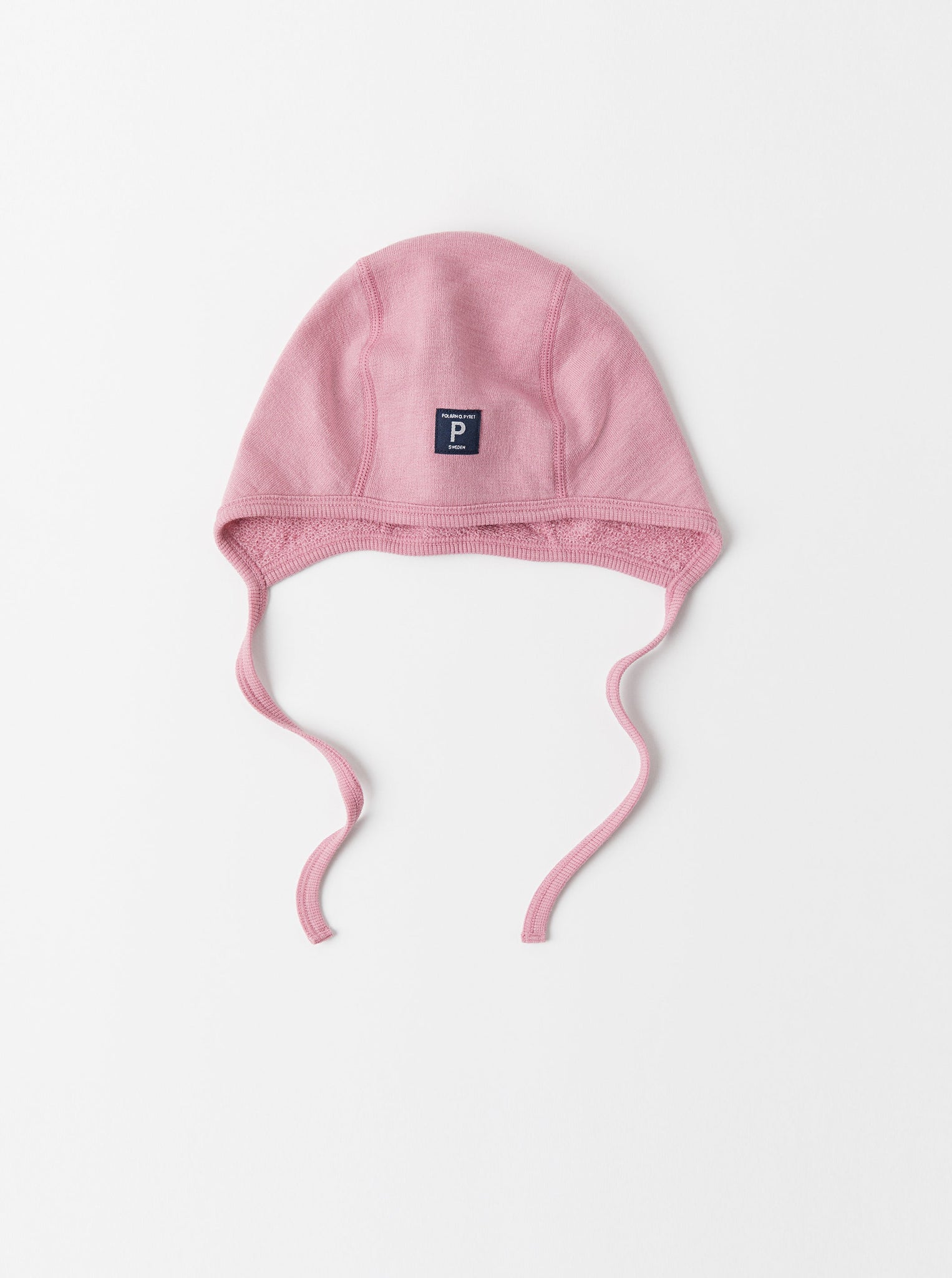 Merino Wool Pink Baby Hat from the Polarn O. Pyret kidswear collection. Sustainably produced kids outerwear.