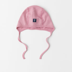 Merino Wool Pink Baby Hat from the Polarn O. Pyret kidswear collection. Sustainably produced kids outerwear.