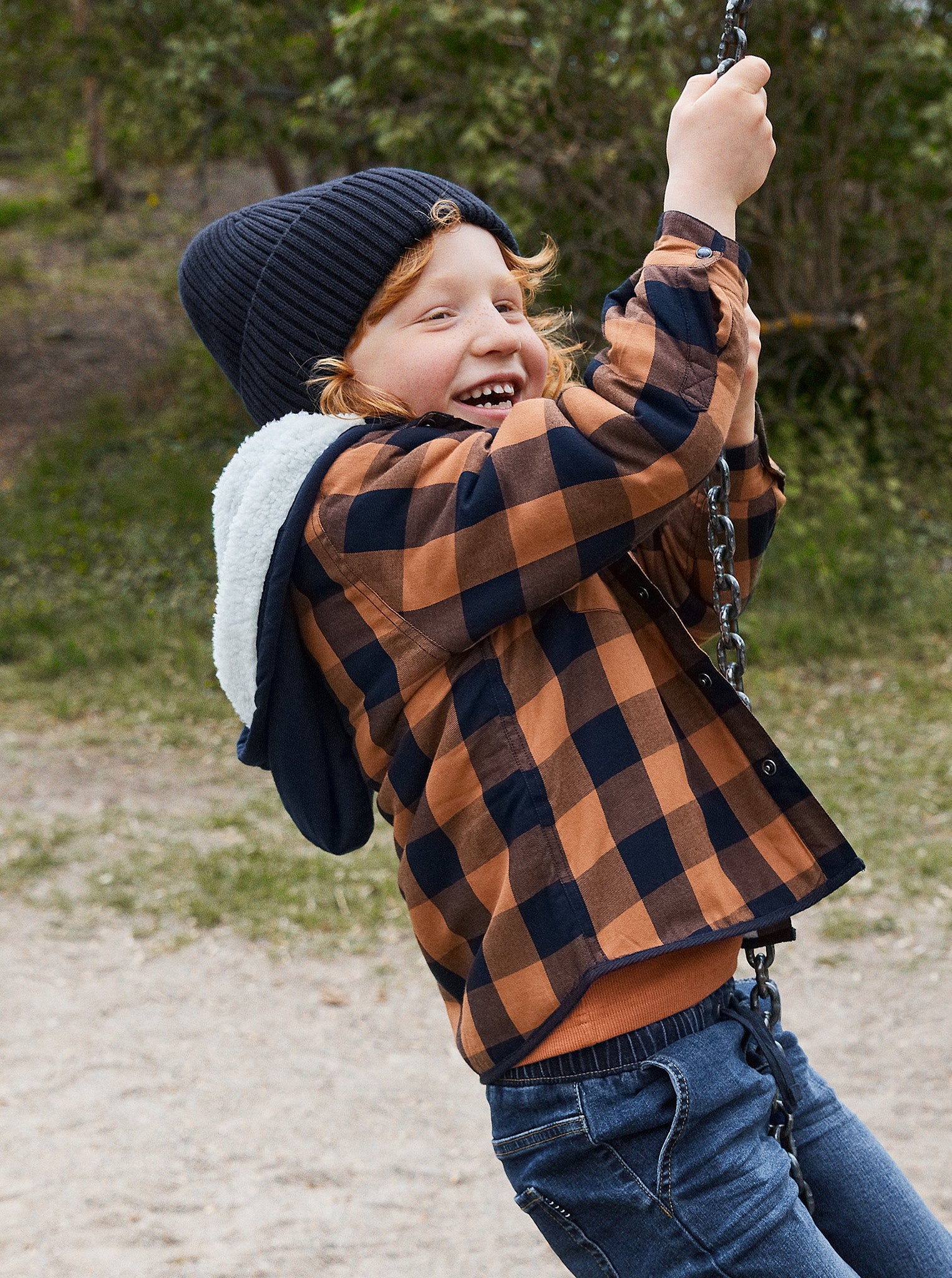 Navy Kids Knitted Hat from the Polarn O. Pyret kidswear collection. Made using ethically sourced materials.