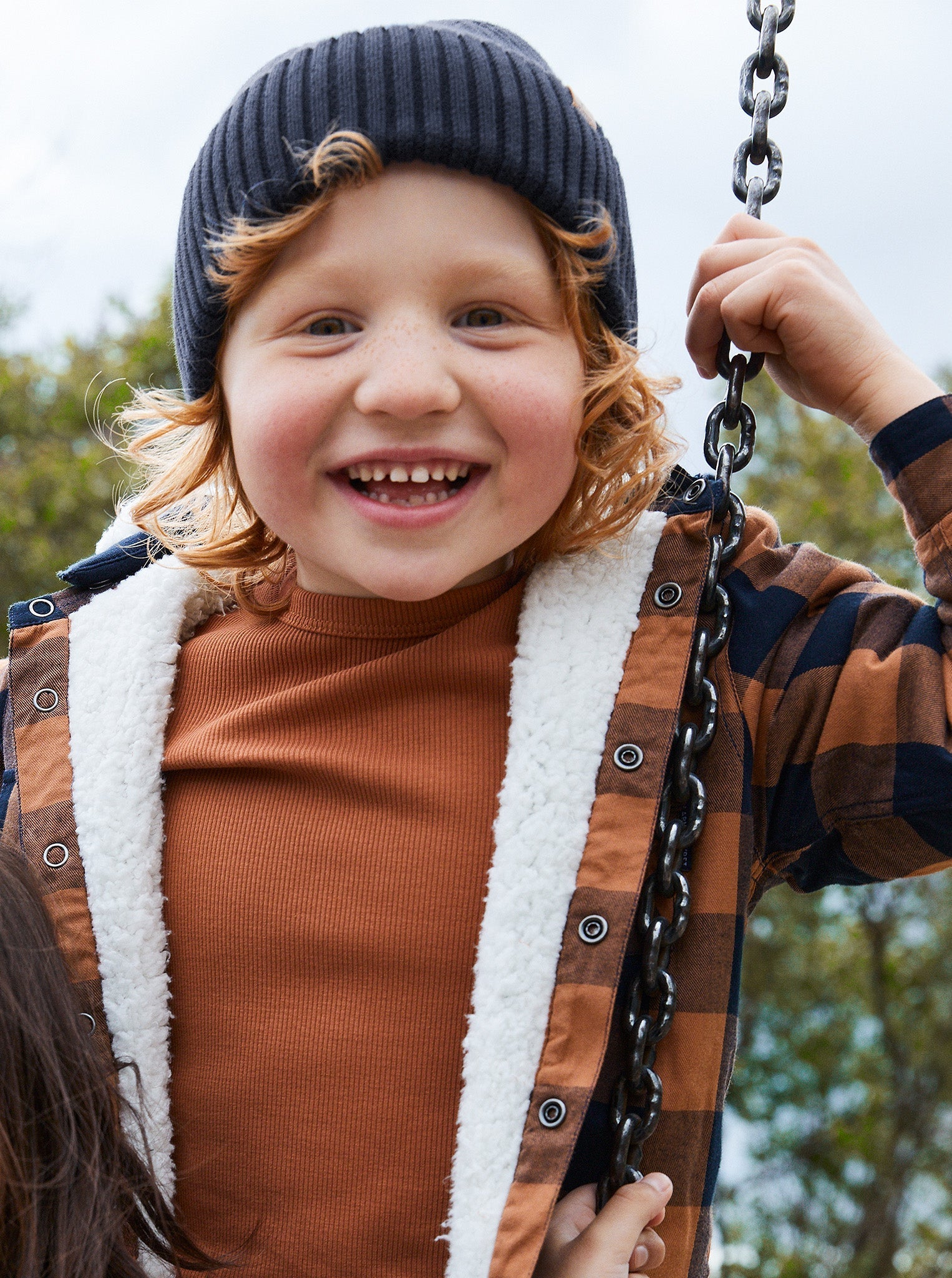 Navy Kids Knitted Hat from the Polarn O. Pyret kidswear collection. Made using ethically sourced materials.