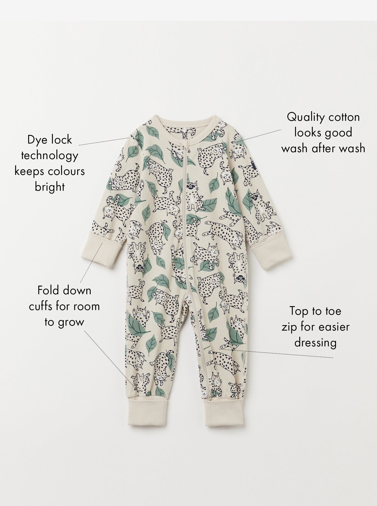 Lynx Print Kids Sleepsuit