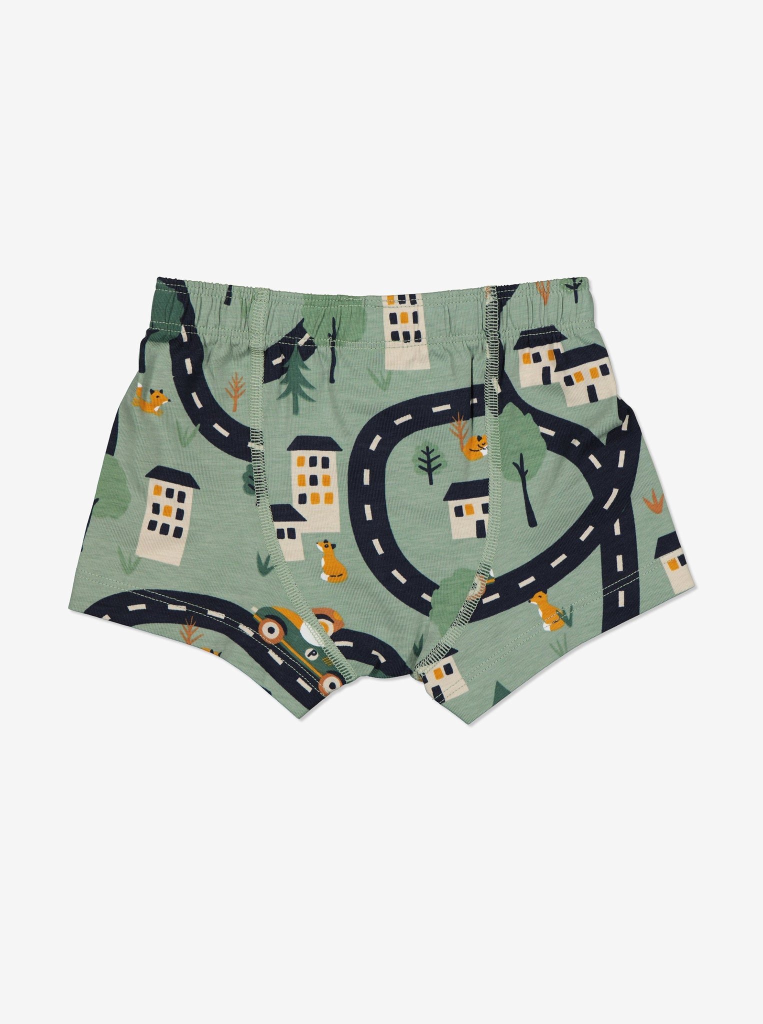 Organic Cotton Green Boys Boxers from the Polarn O. Pyret Kidswear collection. Clothes made using sustainably sourced materials.