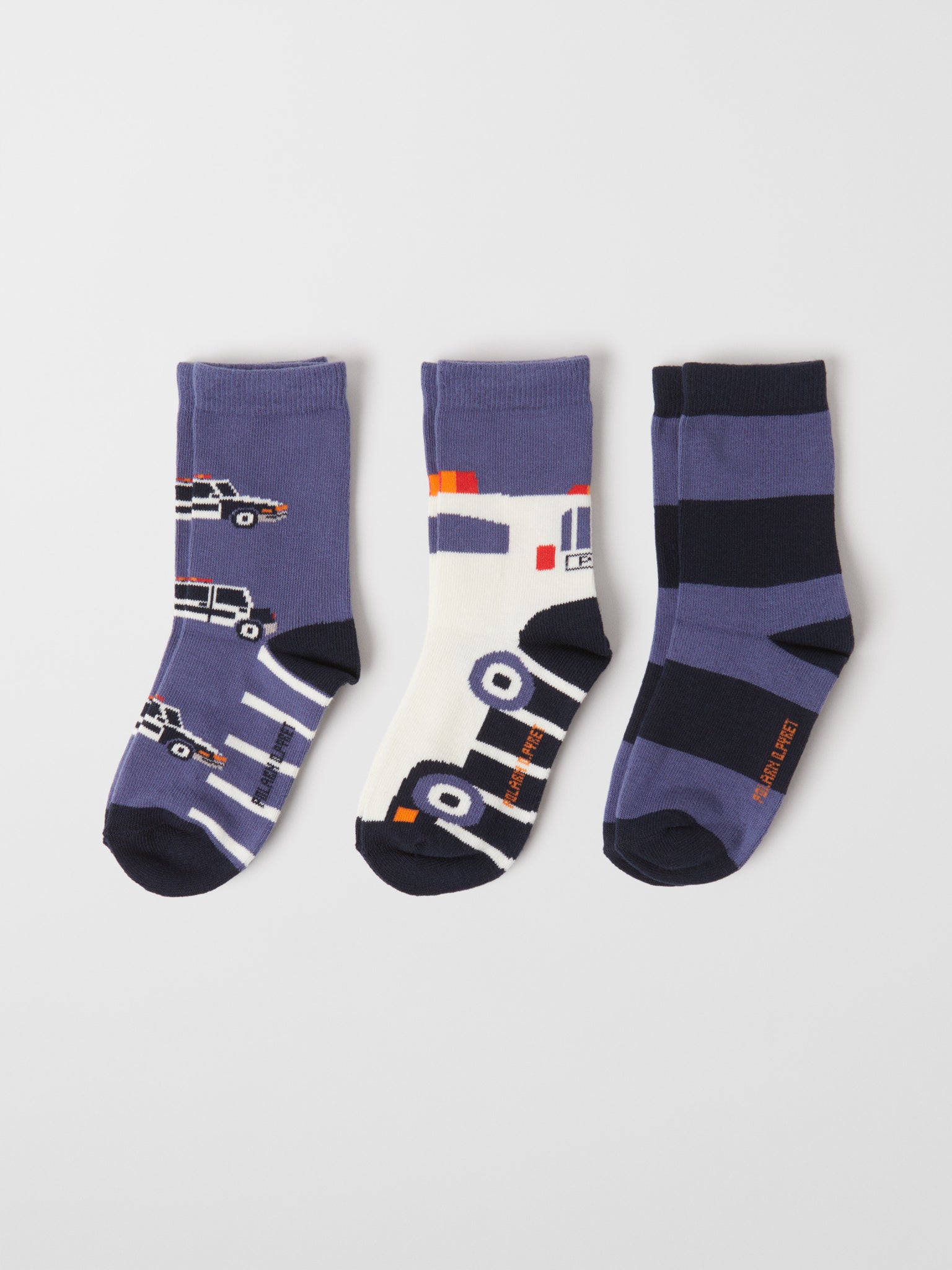 Blue Kids Socks Multipack from the Polarn O. Pyret kidswear collection. Clothes made using sustainably sourced materials.