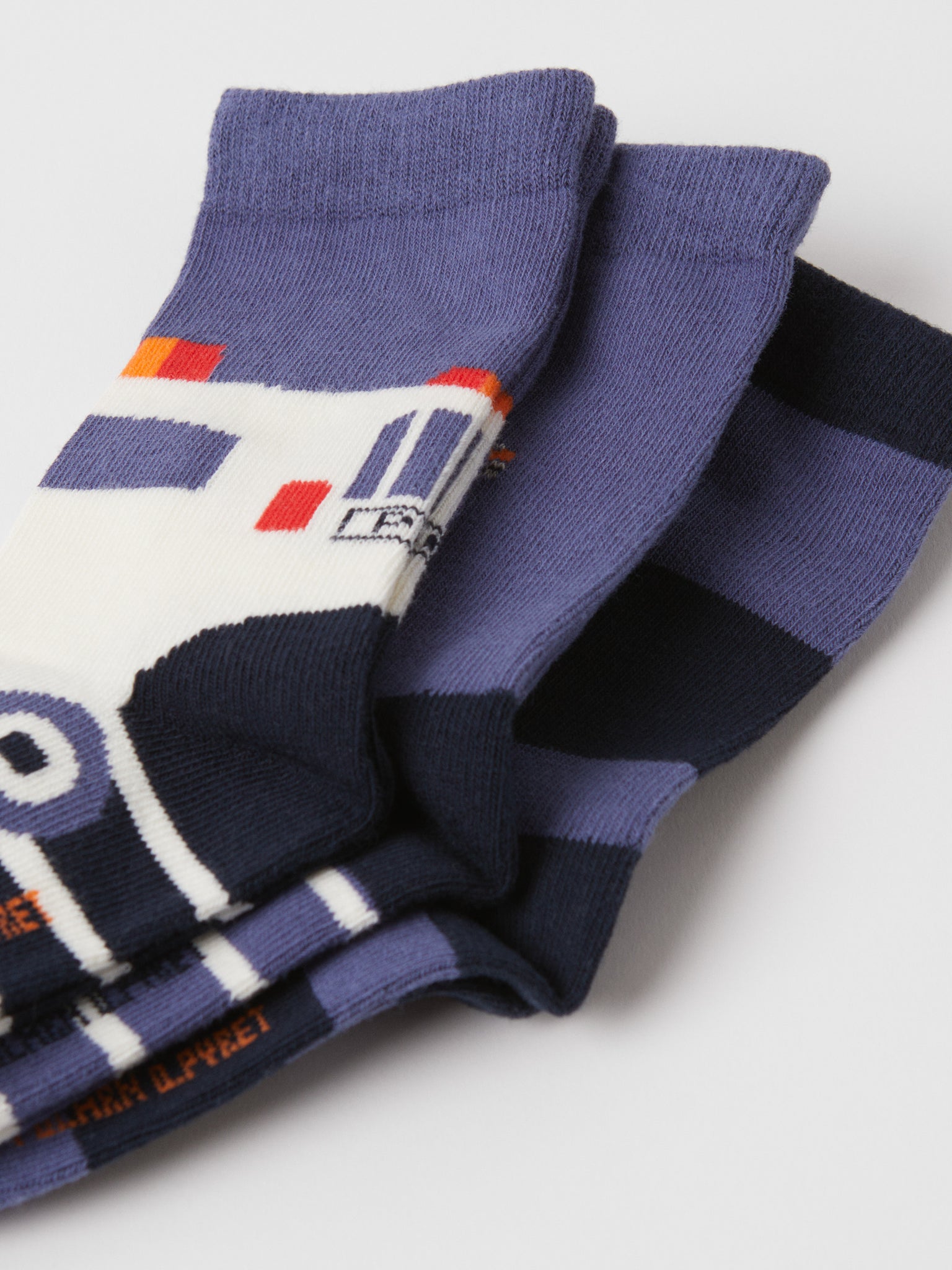 Blue Kids Socks Multipack from the Polarn O. Pyret kidswear collection. Clothes made using sustainably sourced materials.